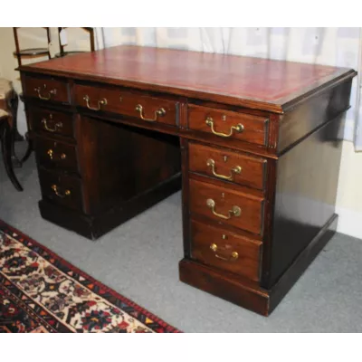 Edwardianischer antiker Mahagoni Schreibtisch britisch ca 1890