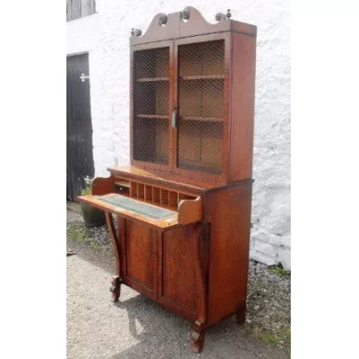 Antikes britisches Mahagoni Bureau Bookcase Regency ca 1810