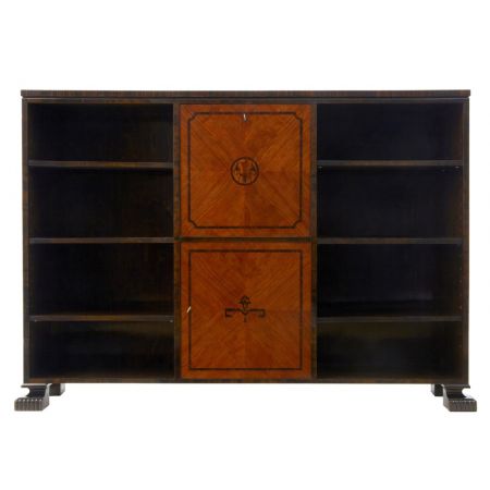 Antiker britischer Art Deco Bücherschrank Birke Palisander ca 1920