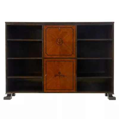Antiker britischer Art Deco Bücherschrank Birke Palisander ca 1920