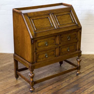 Edwardianischer antiker Sekretär Eiche britisch ca 1890