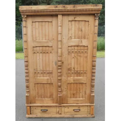 Viktorianischer antiker Kiefern Kleiderschrank Weichholz britisch ca 1890