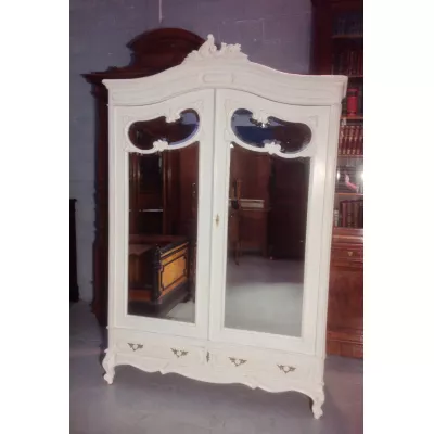 Antiker französischer Kleiderschrank Eiche lackiert ca 1910