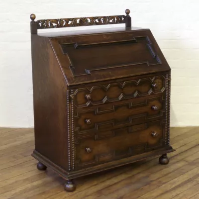 Edwardianischer antiker Eichen Sekretär englisch ca 1910