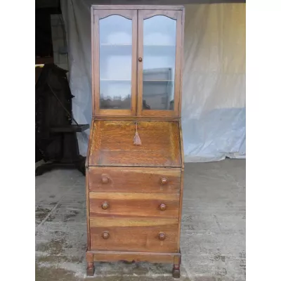 Edwardianisches antikes Eichen Bureau Bookcase britisch ca 1890