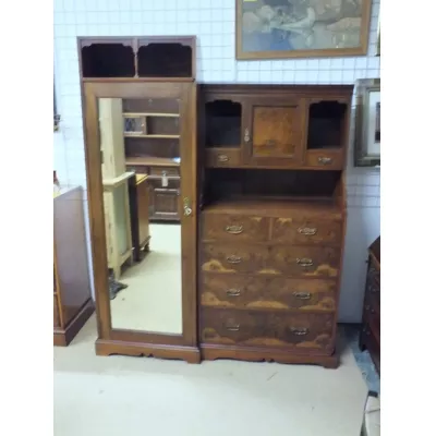 Edwardianischer antiker Landhaus Kleiderschrank Mahagoni ca 1890