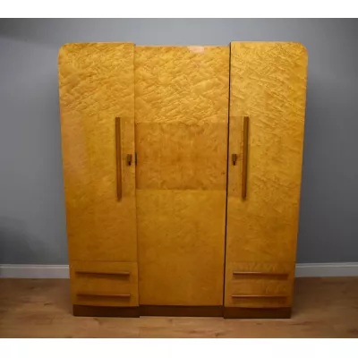 Antiker britischer Art Deco Kleiderschrank Mahagoni ca 1920