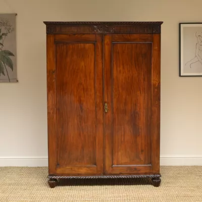 Antiker britischer Regency Kleiderschrank Palisander ca 1820