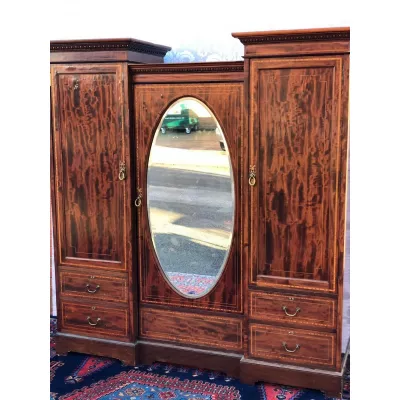 Georgianischer antiker Mahagoni Kleiderschrank englisch ca 1890