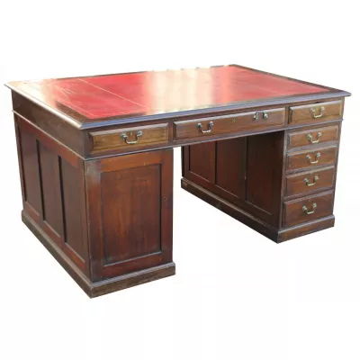 Edwardianischer antiker Schreibtisch Mahagoni Partners Desk ca 1890