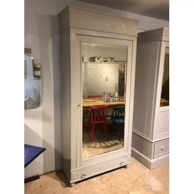 Antiker französischer Kleiderschrank Massivholz lackiert ca 19. jh