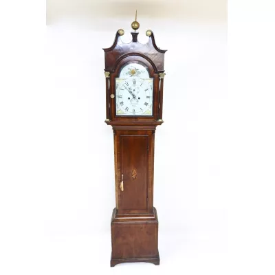 Antike britische Mahagoni Standuhr Pendeluhr ca 19. Jh