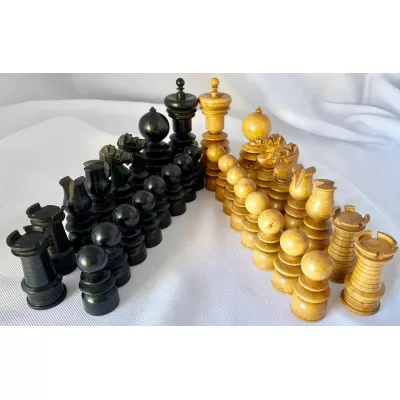 Antikes britisches Schach Set Schachfiguren ca 1920