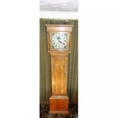 Britische antike Weichholz Standuhr Kiefern ca 1850