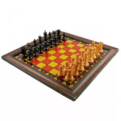 Antikes Englisches Ebenholz Schachspiel von Jaques & son ca. 1920