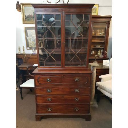 Antikes britisches Bureau Bookcase Bücherschrank Mahagoni ca 1780