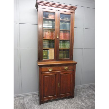 Edwardianischer antiker Bücherschrank Nussbaum englisch ca 1900