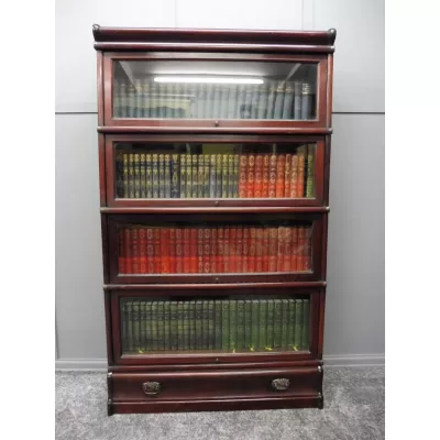 Antiker britischer Mahagoni Bücherschrank Globe Wernicke ca 1890