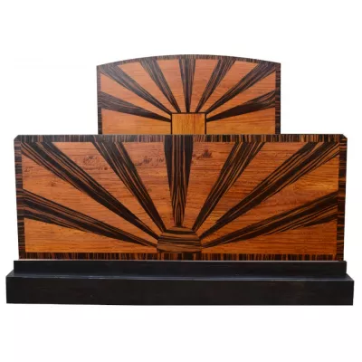 Antikes britisches Art Deco Doppelbett Palisander ca 1930