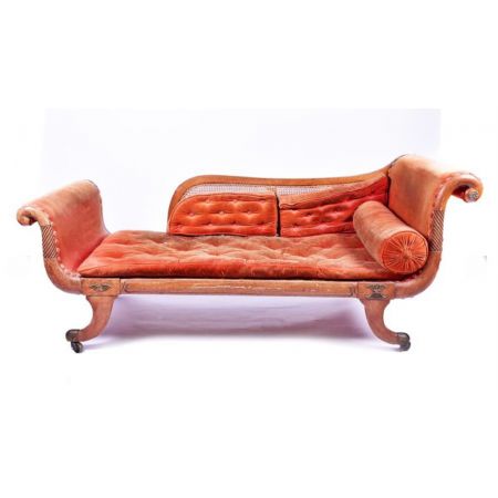 Antike britische Regency Mahagoni Chaiselongue ca 1810