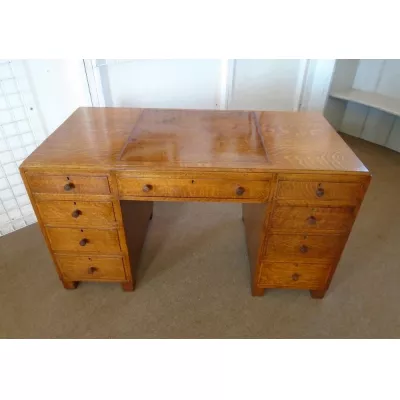 Antiker britischer Eichen Schreibtisch Maple & Co ca 1920