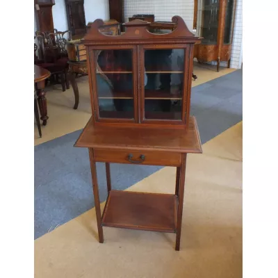 Edwardianischer antiker Mahagoni Wohnzimmerschrank ca 1890