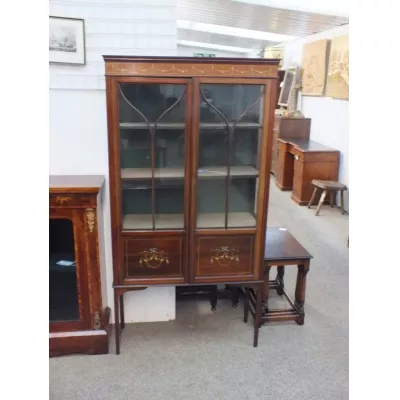 Edwardianische englische Vitrine Massivholz ca 1890
