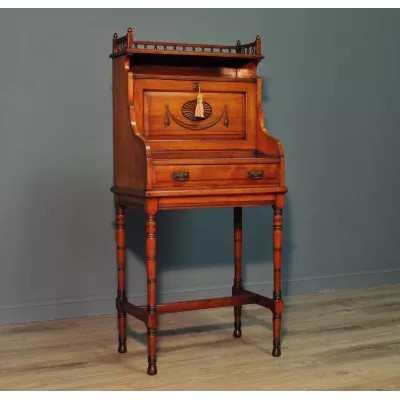 Edwardianischer antiker Arts & Crafts Sekretär Nussbaum britisch ca 1900