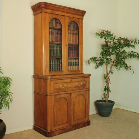 Viktorianisches antikes Eichen Bureau Bookcase englisch ca 1860