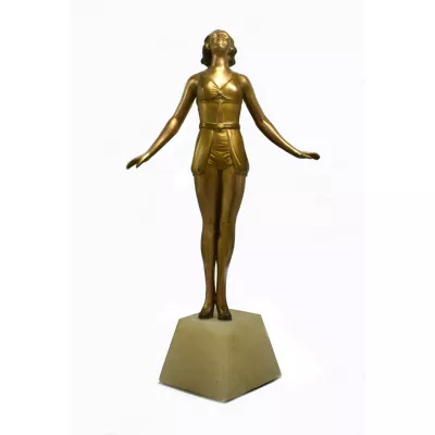 Art Deco Alabaster Figur Skulptur antik englisch ca 1930