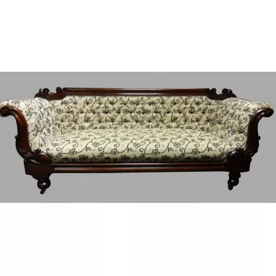 Viktorianisches antikes Mahagoni Sofa Stoffsofa britisch ca 1870