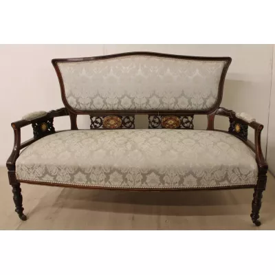 Antikes viktorianisches Mahagoni Sofa Couch britisch ca 1880