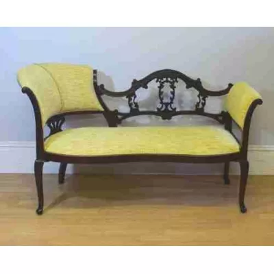 Viktorianische antike Mahagoni Chaiselongue Samt englisch ca 1890