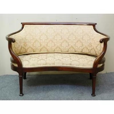 Edwardianisches antikes Mahagoni Sofa Stoffsofa britisch ca 1890