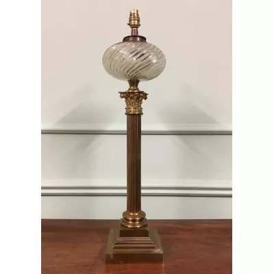 Antike britische Messing Tischlampe Lampe ca 19. Jh