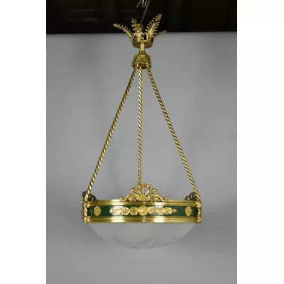 Antike französische Deckenlampe Empire Lampe Bronze ca 1880