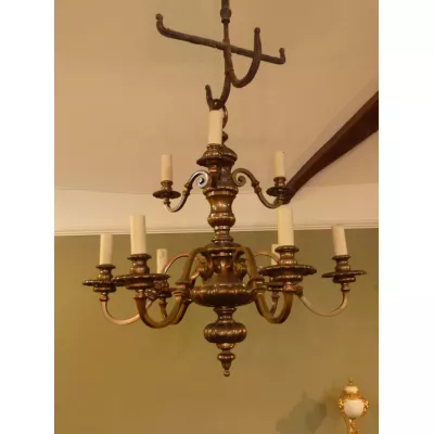 Antike britische Messing Deckenlampe Deckenleuchte Kronleuchter ca 1900