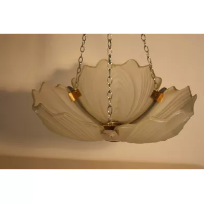 Englische Art Deco Deckenlampe Deckenleuchte antik opak ca 1930