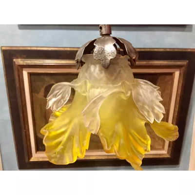 Antike britische Deckenlampe Milchglas Deckenleuchte ca 1920