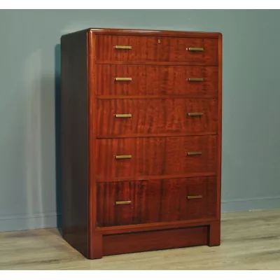 Antike britische Art Deco Mahagoni Kommode ca 1930