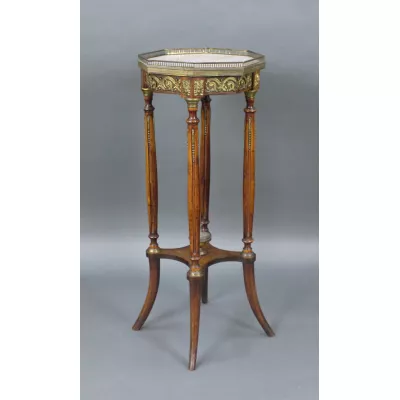 Englischer Antiker Mahagoni Tisch mit Marmorplatte ca. 1890