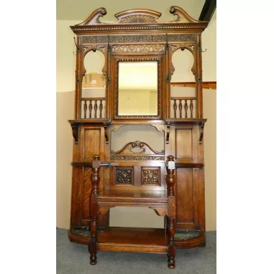 Antike britische Eichen Garderobe ca 1890