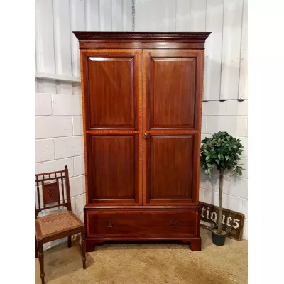 Antiker viktorianischer Mahagoni Kleiderschrank englisch ca 1890