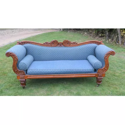 Antikes britisches Mahagoni Sofa Stoffsofa Couch ca 19. Jh