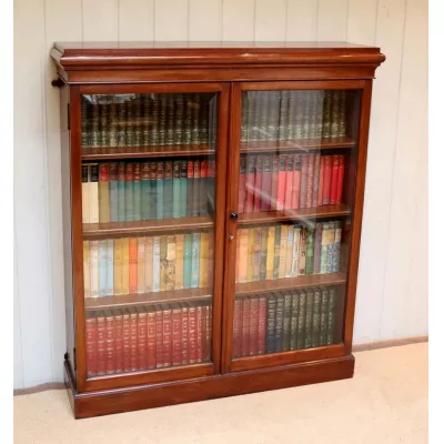 Antiker britischer Mahagoni Bücherschrank Vitrine ca 1890