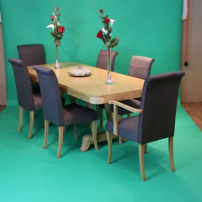 Antikes Set Art Deco Esstisch Massivholz Esszimmerstühle englisch ca 1930