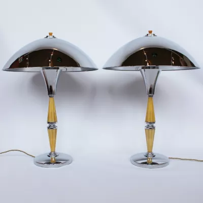 Antike britische Art Deco Tischlampe Bakelit Metall ca 1930