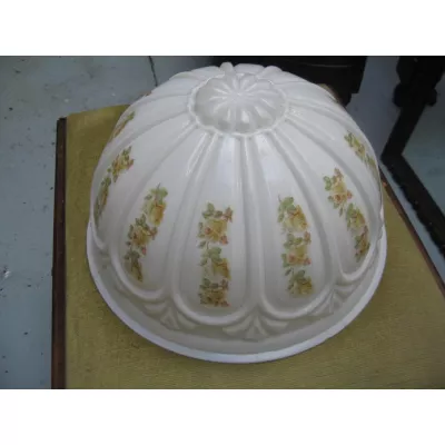 Antiker britischer Lampenschirm Milchglas Messing ca 1920