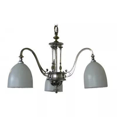 Edwardianische antike Deckenlampe Chrom Messing britisch ca 1890