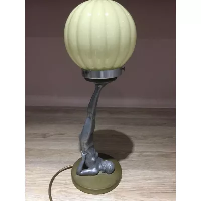 Antike Art Deco Tischlampe Skulptur Figur britisch ca 1930